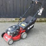 A Sanli rotary petrol self propelled lawn mower