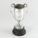 An early 20th century silver trophy cup, inscribed 'Won by H.