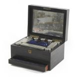 A Victorian ebony dressing case,