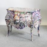 A French style bombe commode, with comic book decoration,