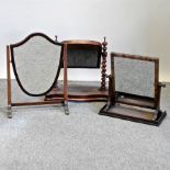 A Victorian mahogany swing framed mirror, 68cm,