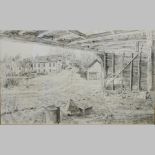 John Western, 20th century, Alton Mill, pencil on paper,