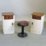 A pair of Art Deco painted pot cupboards, 39cm,