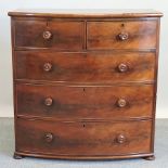 A 19th century mahogany bow front chest of drawers,
