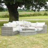 A rattan style garden corner sofa, 250 x 250cm,