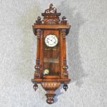 A Vienna style regulator wall clock,