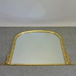 A Victorian style gilt painted over mantel mirror,