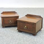 A pair of small oak collector's chests,