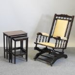 A late 19th century American rocking chair,