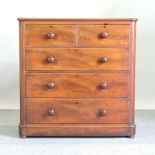 A large Victorian mahogany chest of drawers,