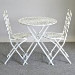 A white painted bistro table, 66cm,