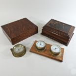 A Victorian mahogany box, with a tortoiseshell lid, together with an oak box, 30cm,