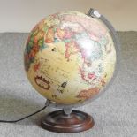 A vintage illuminated scan globe,