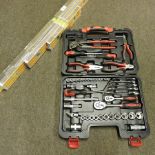 A sixty-five piece tool set, cased,