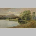 L Robinson, 20th century, lakeland scene, oil on canvas,