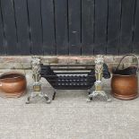 A cast iron fire basket,