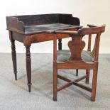 A 19th century mahogany writing table, 91cm,