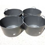 A set of four large trug buckets,