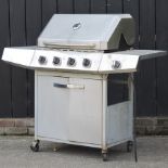 A stainless steel gas barbecue,