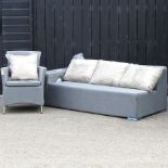 A Sumbrella all weather three seater garden sofa, 180cm,