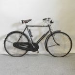A vintage black Raleigh gentleman's bicycle