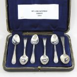 A set of six silver teaspoons, with bright cut decoration, by William Bateman,