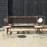 A hardwood garden bench, 159cm,