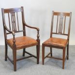 A set of eight Edwardian inlaid dining chairs,