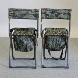 A folding hunting stool,