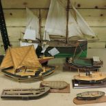 A collection of scratch built model boats