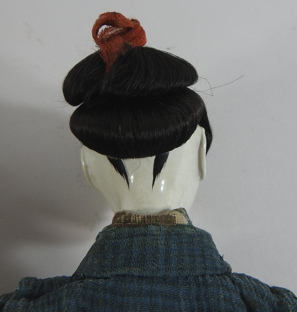 An early 20th century Japanese costume doll, in traditional dress, together with another, - Image 5 of 12