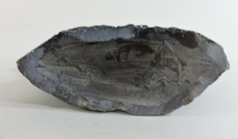 A Chinese soapstone carving of a rocky landscape, with buildings, trees and mountains, 22cm wide, - Image 13 of 13