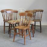 A collection of six various dining chairs,