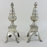 A pair of pewter stands,
