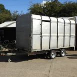 An Ifor Williams galvanized livestock twin axle trailer,