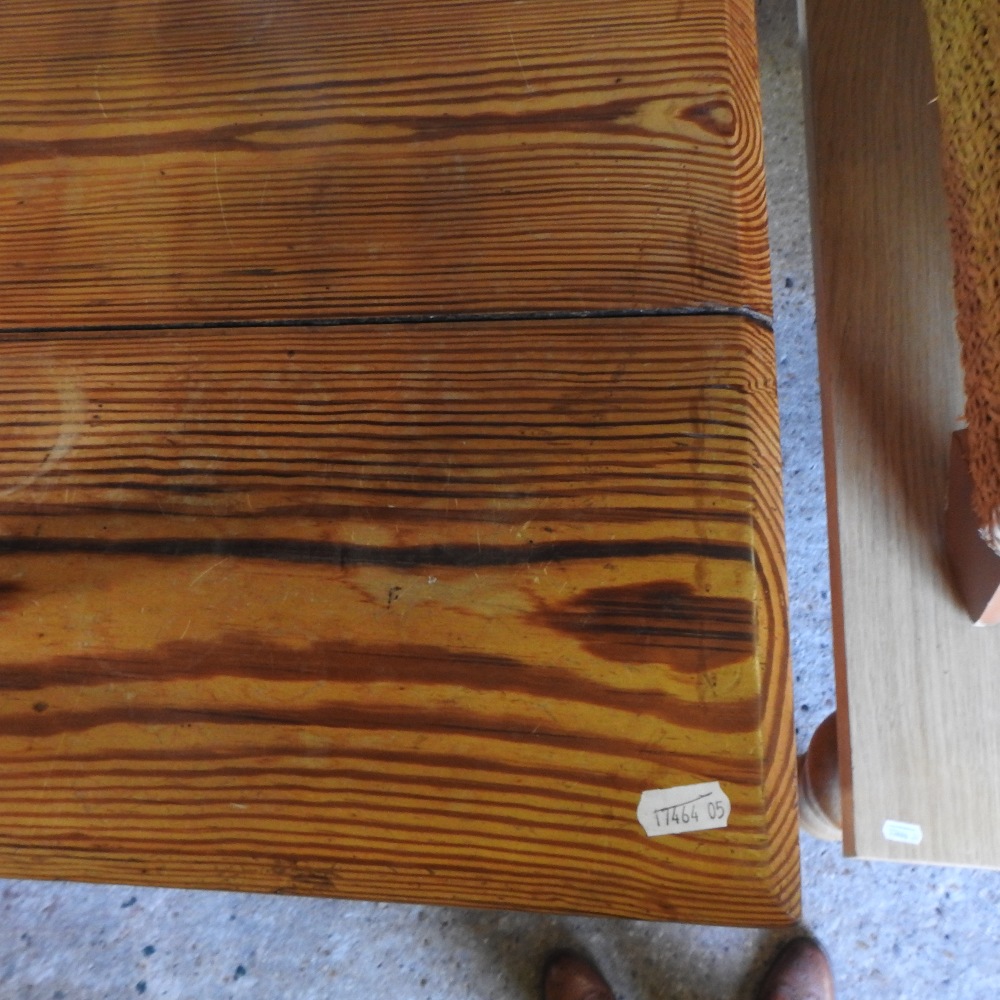 A large 19th century pitch pine chest of drawers, - Image 4 of 7