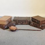 A collection of five various early 20th century suitcases,