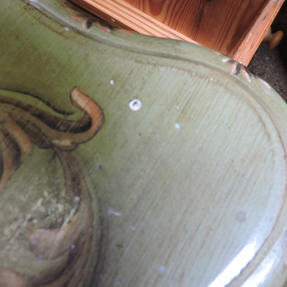 A Venetian style green painted desk, with floral decoration, - Image 5 of 14