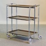 A vintage chrome folding trolley,