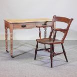 An Edwardian pine side table, 107cm,