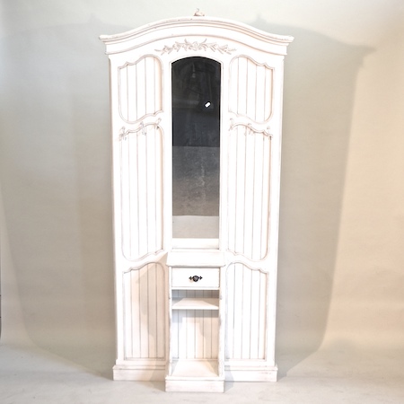 An Edwardian style white painted hall stand,