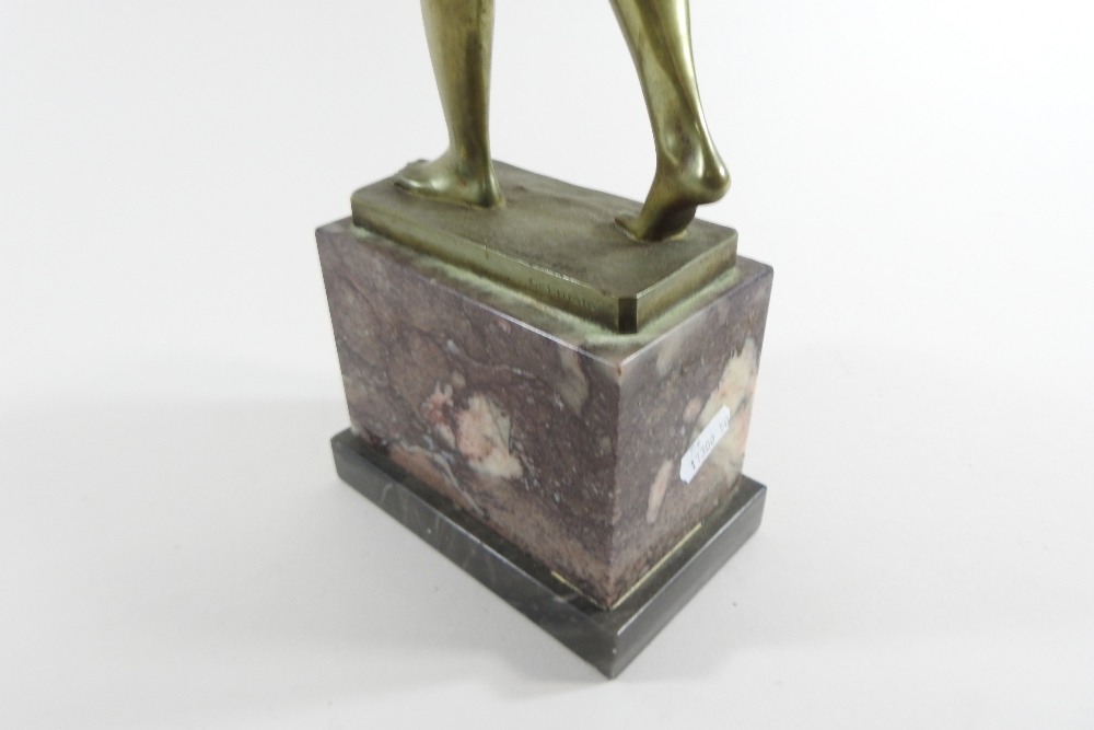 After Otto Schmidt-Hofer, a bronze sculpture of a nude young lady carrying a vase, - Image 4 of 6