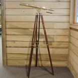 A brass telescope on stand, approx.