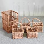 A collection of various wicker baskets,