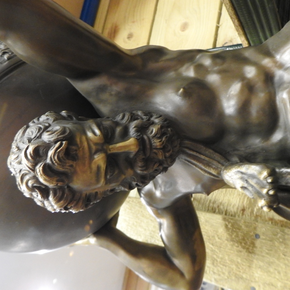 A large patinated bronze figure of Atlas, - Image 6 of 6