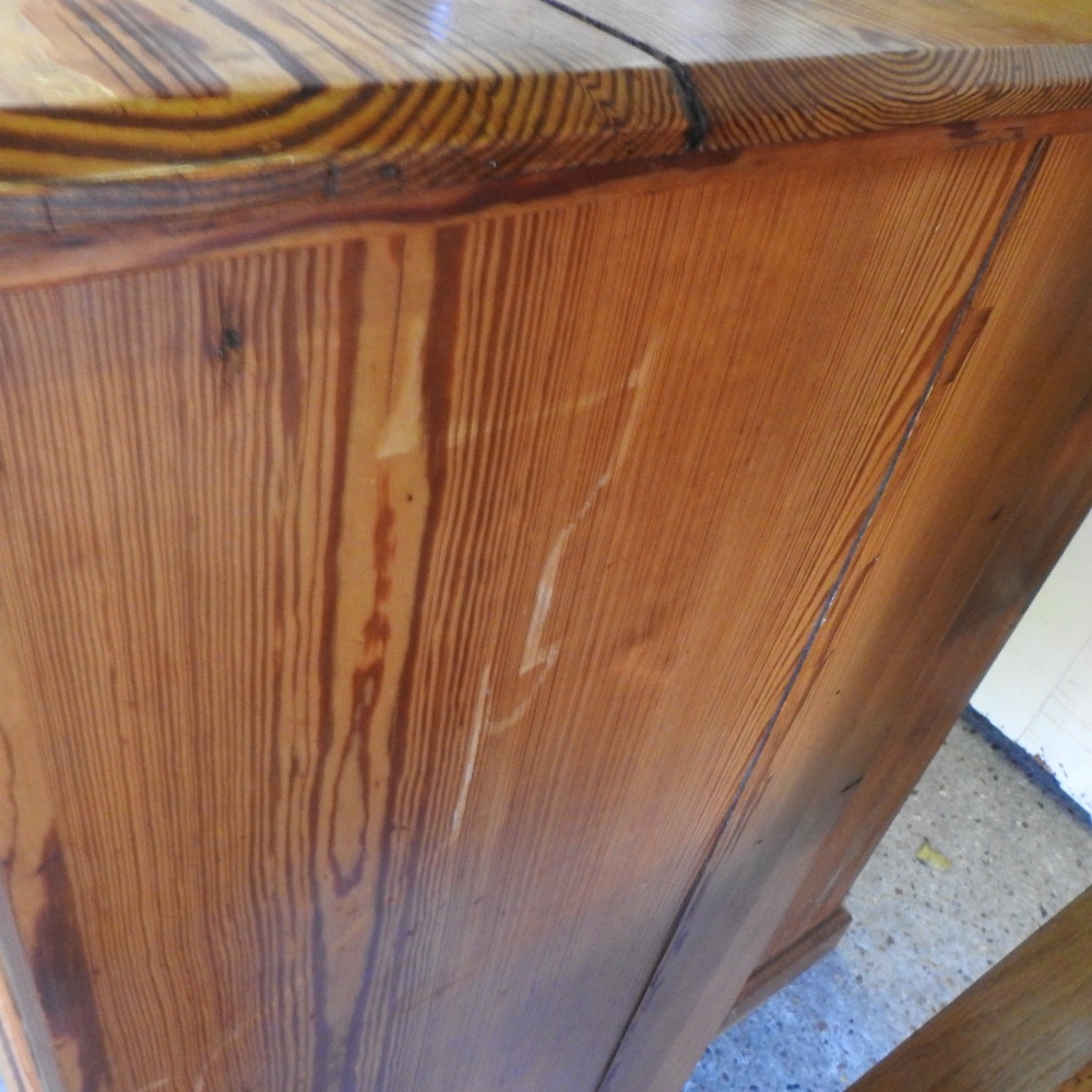 A large 19th century pitch pine chest of drawers, - Image 2 of 7