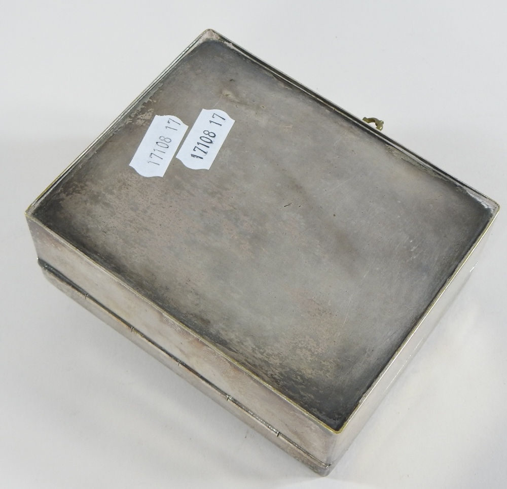 An early 20th century pewter box and cover, decorated in relief with a butterfly, - Image 3 of 6