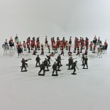 A collection of vintage painted lead toy soldiers,