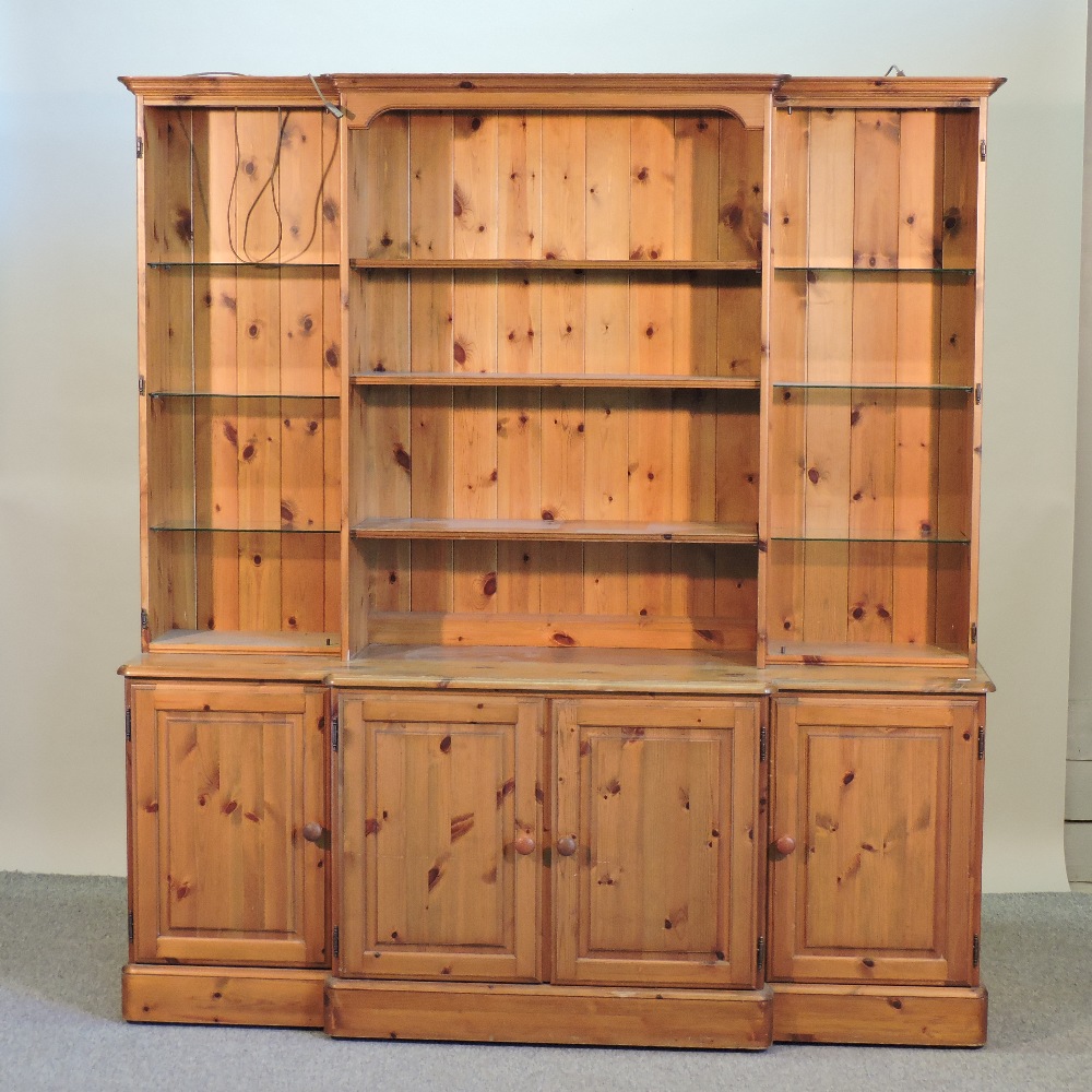 A Ducal pine breakfront bookcase, - Image 2 of 2