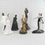 A Minton porcelain and bronze figure, together with another, and various other figures,